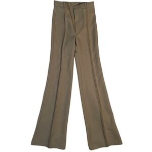 Vintage Angels Flight Dress Pants Mens 28x36 Beige Dacron Flare USA 70s NOS